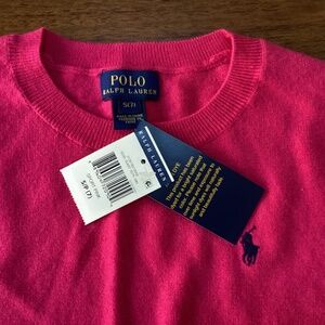 NWT Ralph Lauren pink crew neck sweater in long length